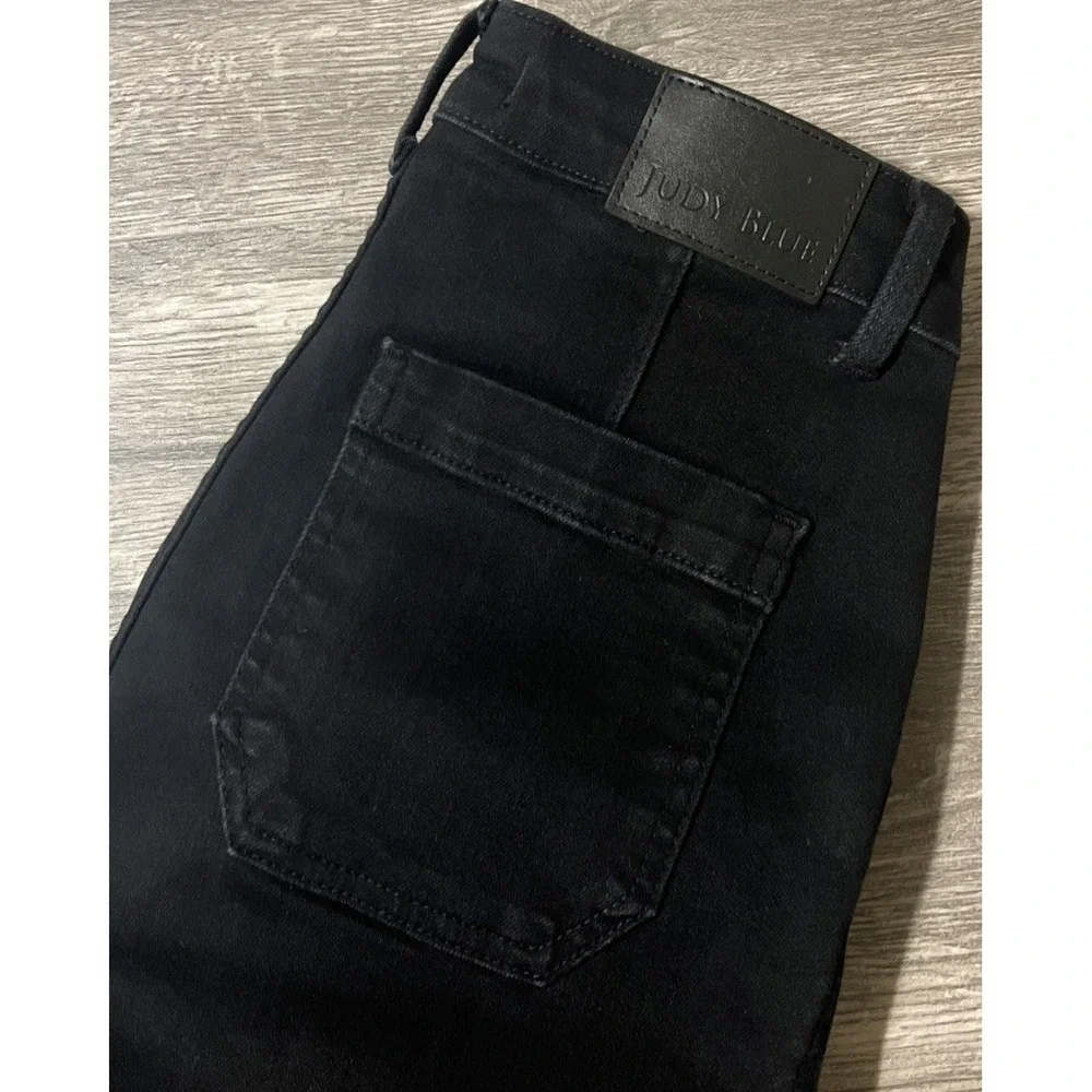 Judy Blue High Waisted Patch Pocket Straight Leg Black Jeans SZ 5/27 (27x33) - Picture 1 of 10